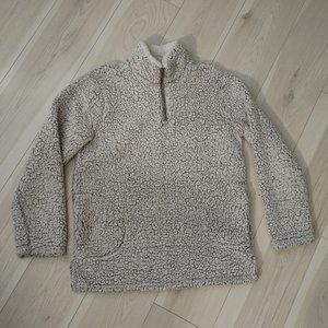 Love Tree cream/gray Sherpa pullover Large